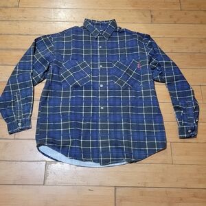 Union Bay Blue Plaid Button Down Men's L Long Sleeve Shirt